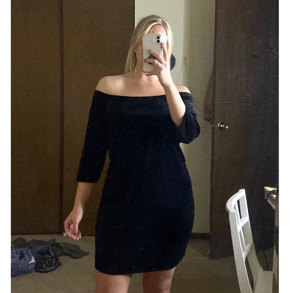 Velvet Off-Shoulder Dress